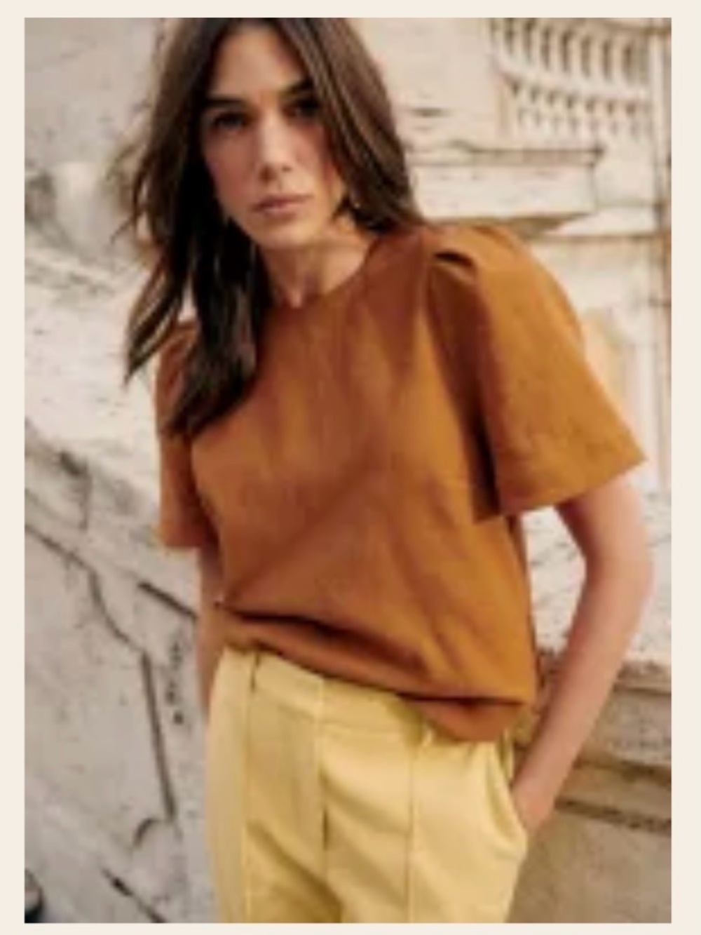 NWOT Sezane Neva Rust Brown Blouse